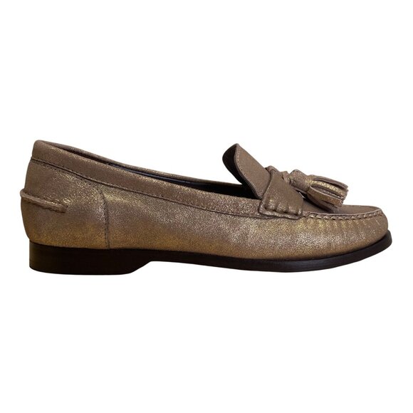 Cole Haan Women’s Gold Metallic Leather Pinch Grand Tassel Loafers Size 6.5B - Picture 1 of 10
